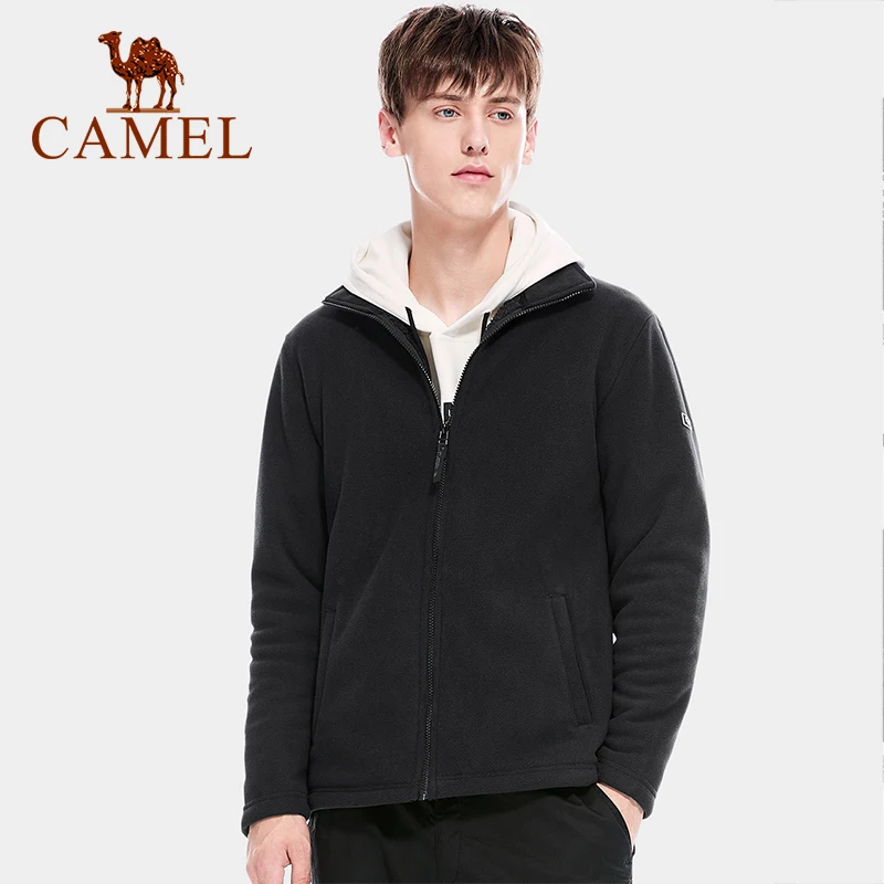 Мужская Флисовая ветрозащитная куртка Camel теплая свободная повседневная с