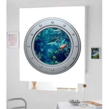 

Blind Iroa Digital porthole Window Sea 001 ROLLER BLINDS TRANSLUCENT! (100X170)