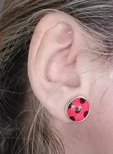 Ladybug Earrings Ear-Clip Circle Anime Jewelry Cosplay Party-Gifts Polka-Dot Ladies And