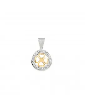 

Pendant two-tone Gold Round hearts openwork (9kts)