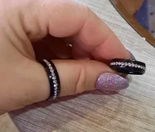 SHOUMAN-Anillos de Compromiso de acero inoxidable para parejas, joyería elegante de alta calidad, cristal brillante