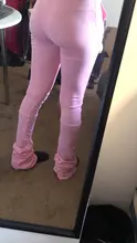 Pantalones apilados informales para mujer, vestido plisado acanalado, para entrenamiento, para correr, con bolsillos, a la moda, sólido alto, cordón de cintura, pantalones de chándal