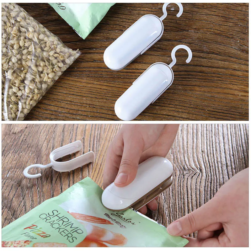 Mini Package Sealing Machines Heat Sealer Vacuum Resealer Snacks Bags Tools Plastic Handy Portable Kitchen Storage