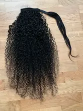 Coleta de pelo rizado Afro, cabello humano Remy brasileño con cordón, coleta Ombre, extensiones de cabello
