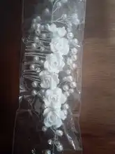 Flower-Headband Hair-Comb Decoration Pearl Wedding-Crystal Bride Handmade Women 