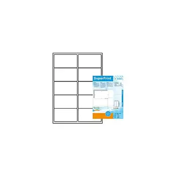

Labels white 99,1x57 SuperPrint 1000 pcs., White, Labels / pack - 1000 pcs. Sheets / pack - 100 pcs, 99, 1x57mm, A4 sheets