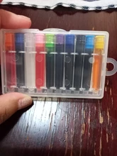 Paquete de caja de 10 unidades, pluma estilográfica de color, bomba Convertidora de recarga de tinta, cartuchos recarga para pluma de 3,4mm