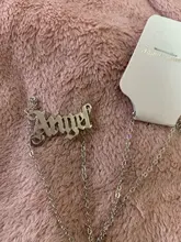 Collar de Ángel para mujer y niña, colgante de fuente antigua inglesa, gargantilla de cadena con letras, joyería de aleación con estilo