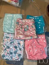 Goodbum-pañal de bolsillo de tela ajustable para bebé, lavable, con estampado de erizo, broches en doble fila