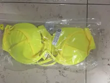 Conjunto de bikini de moda, bañador de mujeres con sujetador acolchado, traje de baño de señora, ropa de baño de estilo vendaje unicolor de realce con formal triangular