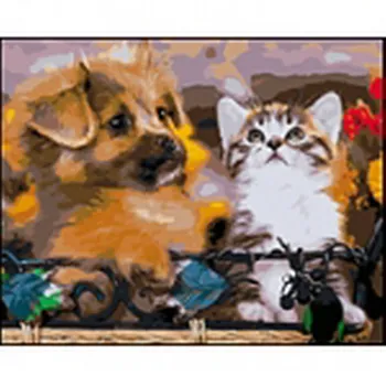 

Painting by numbers on canvas 40x50 cm "fluffy friends" Red Cat q659