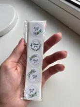 Etiquetas de papel de Gracias pegatina de flores, pegatinas redondas de álbum de recortes de recompensa, decoración del banquete de boda, sellos de sobre, pegatinas de papelería