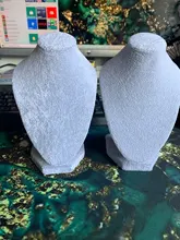 Negro/Blanco joyería collar de terciopelo Cadena de busto soporte Rack