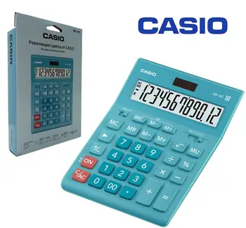 

Calculator desktop office Casio gr-12c 12 digits, blue, double power supply, large display