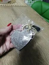 ZOSHI-Llavero borla cuero con forma de corazón, llavero con anilla para llaves, llavero de cristal de Metal, bolso con abalorio, colgante automático, regalo, precio al por mayor