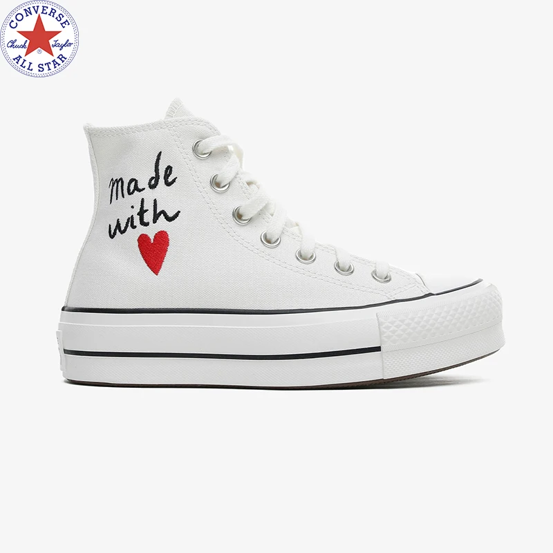 Оригинальные женские белые кроссовки Converse на День святого Валентина патрон