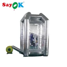 Sayok Серебряный надувной Кассовый Стенд для денег машина надувной куб для денег Стенд для бизнеса