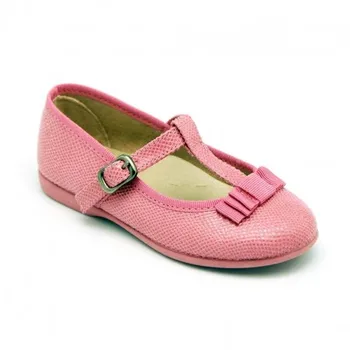 

Mary Janes type pepito in serratex cobra pink with buckle, Batilas
