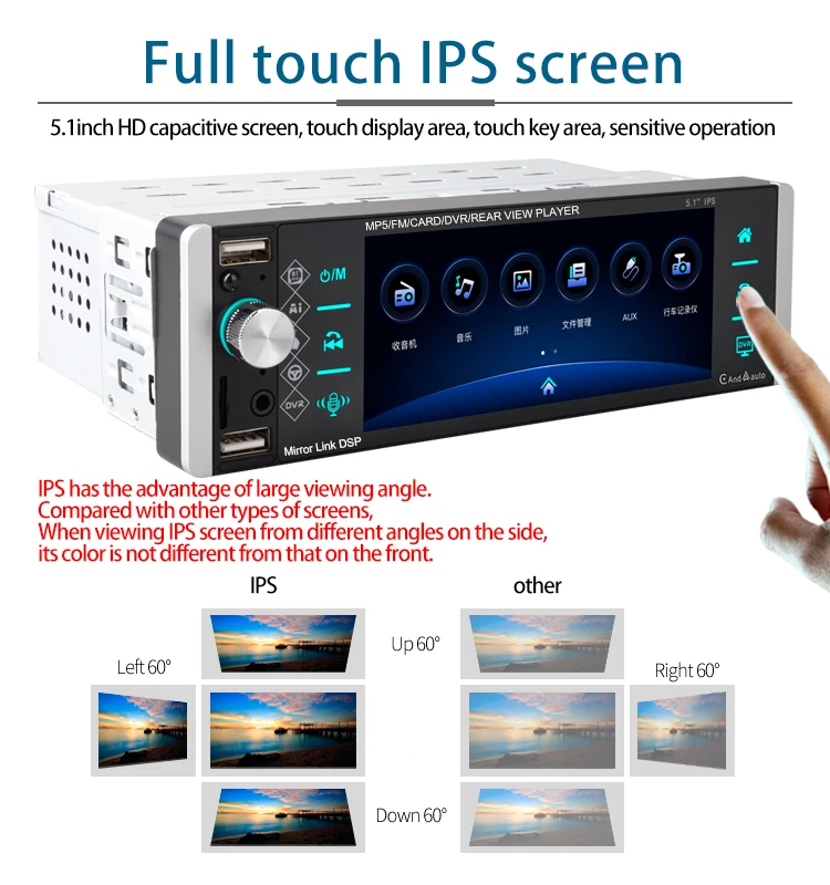 Full touch IPS screen