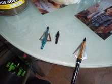 Puntas de arquería caza con punta de flecha, punta de flecha, arco blanco, accesorios de tiro, afilado, fijo, 3 hojas, 100 granos, 1 Uds.