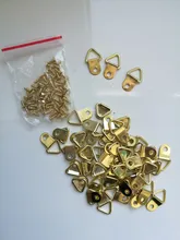 50 Uds. De ganchos de pared de fotos con tornillos, dorados, plateados, negros, triangulares, colgantes de aceite, cuadro con imagen de espejo