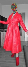 Trench-Coat Skirted Maxi Nerazzurri Long-Sleeve Extra Black Plus-Size Women Fashion Red