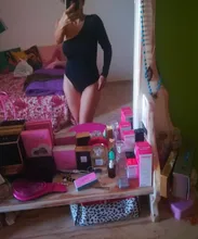 Body básico negro de un hombro para mujer, mono elegante de punto acanalado, monos para otoño, moda de manga larga, 2019