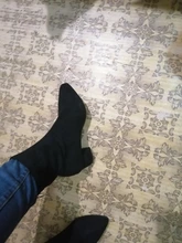 Stretch Boots High-Heels Pointed-Toe Womens Autumn Fashion Flock JIANBUDAN Ankle New