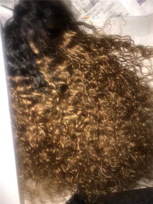 Pre Plucked Brazilian Ombre Short Curly Frontal Wig photo review