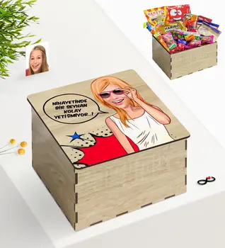 

Tailor-made In Wooden Box Lady Easy Grow Caricature Of Nostalgic Lezzetler Gift set-4