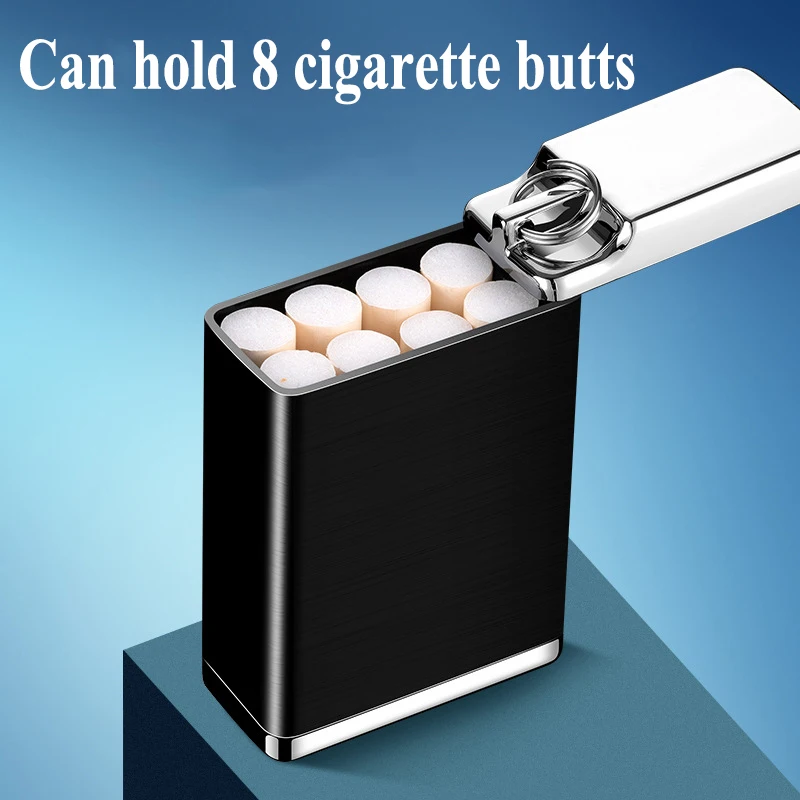 Portable Car Ashtray with Lid Mini Metal Cigarette Ashtray for Outdoor Travel with Climbing Hook Easy to Carry 4