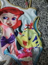 Traje de baño Floral de una pieza con diseño de sirena de dibujos animados, traje de baño de un hombro, trajes de baño para niños, ropa de playa, ropa de baño