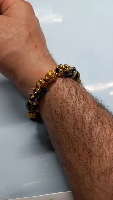 Kinesisk FengShui Pixiu Obsidian Stone Beads Armband Färgskiftande armband Rikedom Lycka till Armband Kvinnor Män Unisex