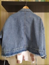 GOOHOJIO 2020 nueva moda Chic Denim Mujer chaqueta de otoño vaquero liso azul abrigos Venta caliente mujeres Casual chaqueta Denim