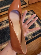 Zapatos de charol conciso para mujer, tacones de oficina puntiagudos, sexys, para fiesta, boda, poco profundos, Color Rojo