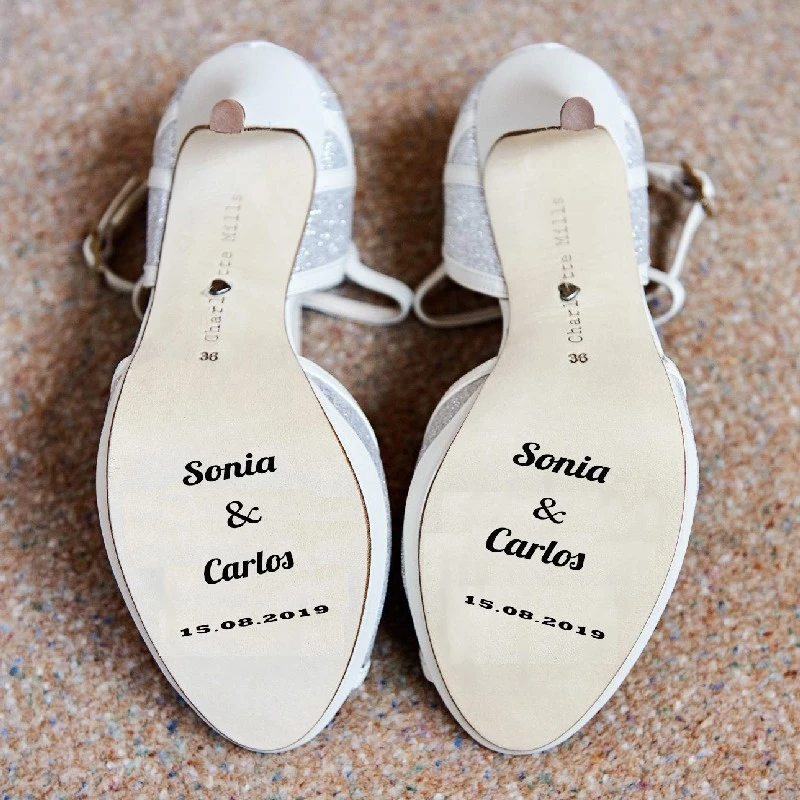 zapatos boda para novia personalizado con nombres y fecha, pegatinas zapatos novia, pegatinas para de novia, ideas bodas, Pegatina boda, Pegatinas personalizadas Boda|Accesorios de fotomatón| AliExpress