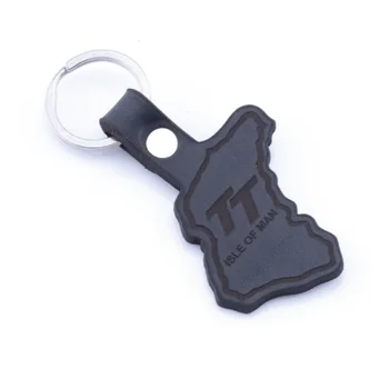 

ISLE OS MAN leather keychain key ring key chain Schlüsselring porte-cles portachiavi laser cut Size: 60x45x3mm