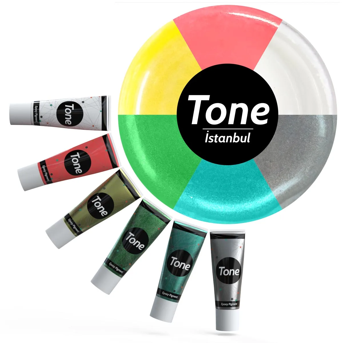 

Tone Istanbul Epoxy Pigment Set Resin Pigment Kit Dye Coloring Liquid Ink Colorant DIY Fading Jewelry Making Crystal Multicolors