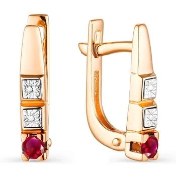 

Alcor earrings with 2 rubies of red gold