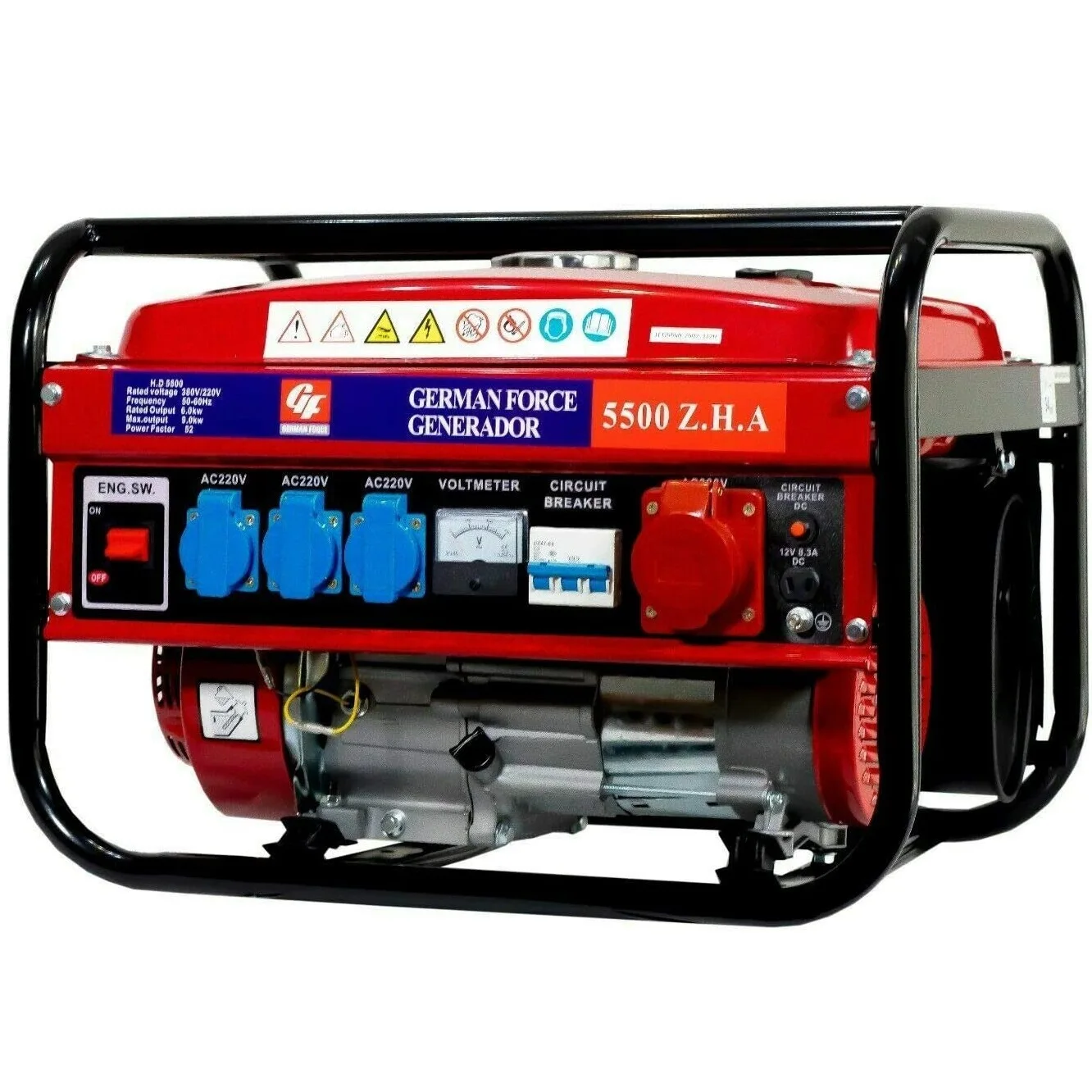 GENERADOR ELECTRICO GASOLINA 4 TIEMPOS (1000W+1000W+1000W+2500W) TRIFASICO Grupo luz corriente|Generadores alternativos de -