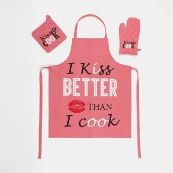 

Set Apron + Gripper + Mitten red Kiss