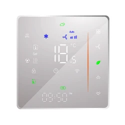 Qiumi Smart Wifi Color Thermostat Air Conditioning Temperature Controller Works with Alexa Google Home, 95~240V AC