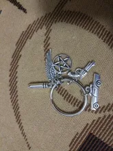Supernatural Keychain Ring Sun-Pendant Movie Metal Unisex Dean Pentagram
