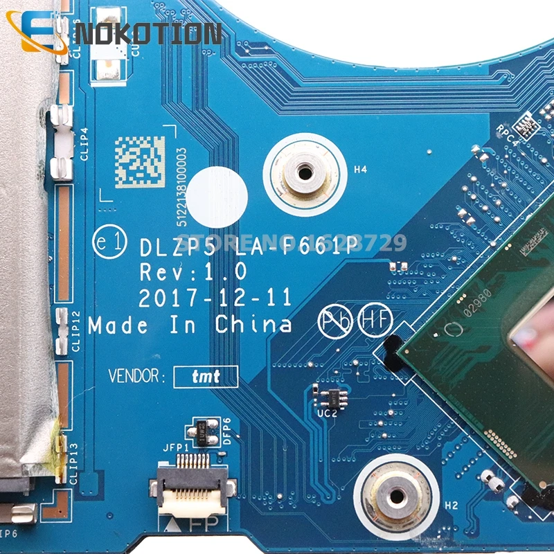 New NOKOTION For Lenovo yoga 730-15IKB 15.6 inch Laptop Motherboard DLZP5 LA-F661P 5B20Q96463 MAIN BOAR