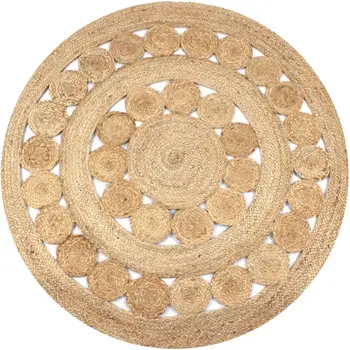 

vidaXL Area Rug Braided Design Jute 120 cm Round