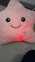 34CM Creative Toy Luminous Pillow Soft Stuffed Plush Glowing Colorful Stars Cushion Led