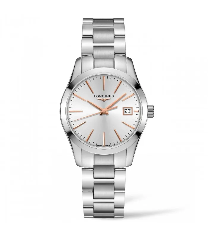 Longines L2.386.4.72.6 Conquest классические 34 мм кварцевые мужские часы из нержавеющей стали