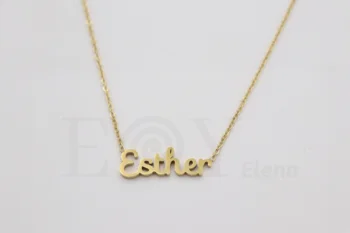 

Collar De Acero Inox Con Nombre De Esther Color Dorado Alta Calidad Envió Desde España