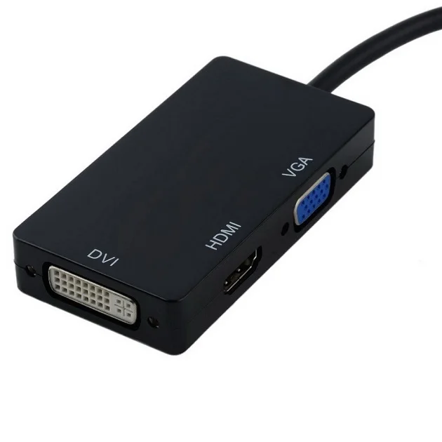 Видеоадаптер 3 в 1 Mini DisplayPort HDMI,DVI-I,VGAr(Черный
