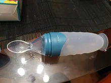 Disney-cuchara para pasta de arroz para bebé, botella de leche de silicona suave, suplemento de alimentos para bebés, artefacto para apretar, cuchara para arroz y fideos